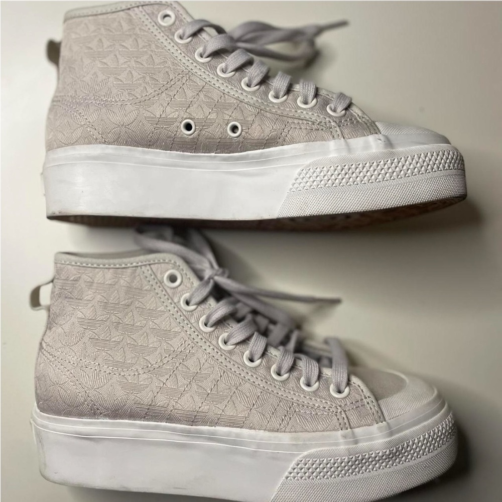 Adidas Nizza Beige Platform High Tops Women’s 7 Rare - Picture 5 of 7